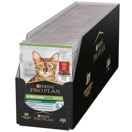 Pro Plan Pouch Sos İçinde Sığır Etli Kısırlaştırılmış Kedi Yaş Maması 85 Gr x 26 Adet