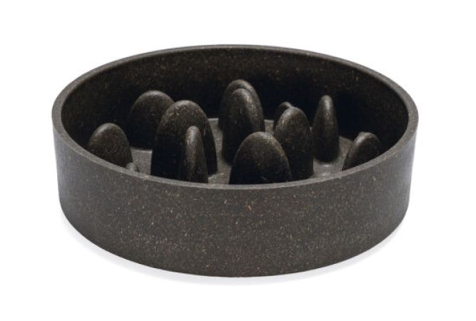 Beeztees DBL Köpek Yavaş Besleme Mama Kabı, Bambu, Antrasit, 21cm, 1430ml