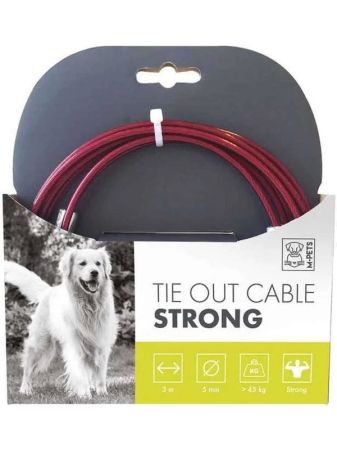 M-Pets Strong Bahçe Bağlama Halatı 3 Metre Kırmızı