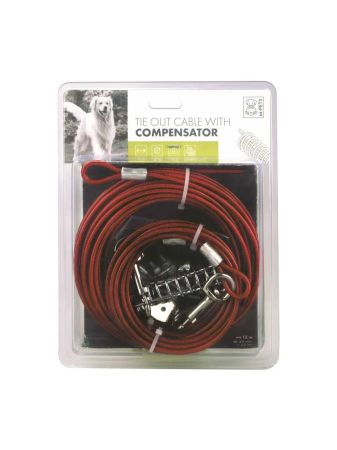 M-Pets Compensator Bahçe Bağlama Halatı 15 Metre Kırmızı