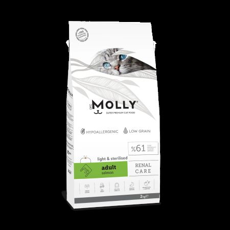 Molly Renal Care Düşük Tahıllı Hipoalerjenik Somonlu Kısırlaştırılmış Kedi Maması 2 kg