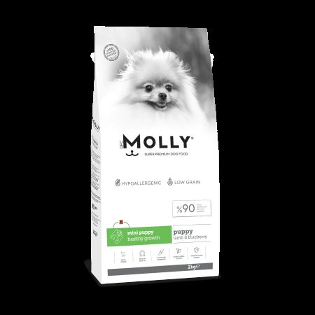 Molly Düşük Tahıllı Kuzulu ve Yaban Mersinli Küçük Irk Yavru Köpek Maması 2 kg