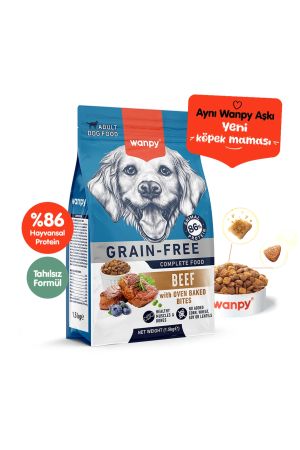 Wanpy Tahılsız Sığır Etli Yetişkin Köpek Maması 1,5 kg