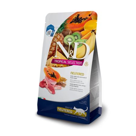 N&D Tropical Selection Kuzu Etli ve Tropikal Meyveli Kısırlaştırılmış Yetişkin Kedi Maması 1,5 kg