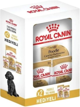 Royal Canin Poodle Yetişkin Köpek Maması 3 kg + 2 Adet Pouch Köpek Yaş Maması