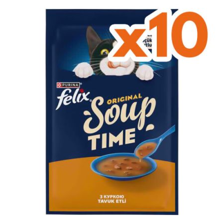 Felix Soup Time Tavuklu Çorba Yaş Kedi Maması 48 Gr x 10 Adet