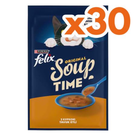 Felix Soup Time Tavuklu Çorba Yaş Kedi Maması 48 Gr x 30 Adet
