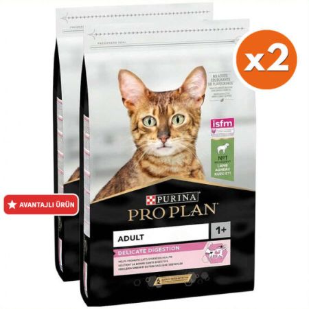 Pro Plan Delicate Kuzu Etli Hassas Sindirim Kedi Maması 10 Kg x 2 Adet