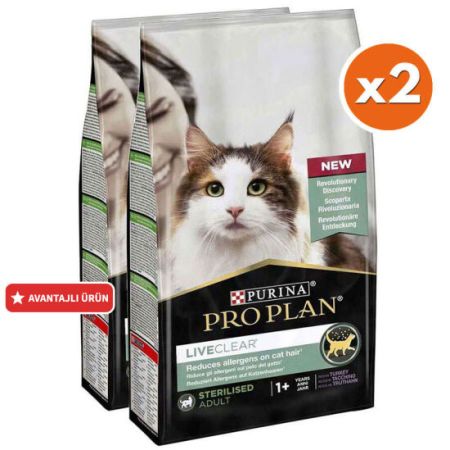 Pro Plan Live Clear Sterilised Hindi Kısırlaştırılmış Kedi Maması 7 Kg x 2 Adet