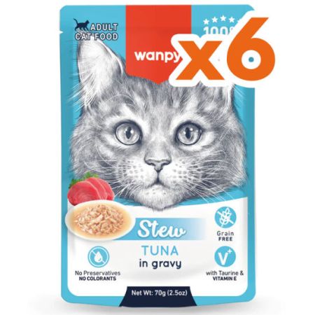Wanpy Stew Pouch Ton Balıklı Yaş Kedi Maması 70 Gr x 6 Adet