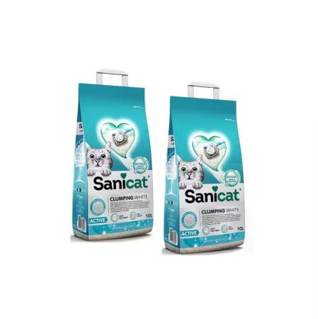Sanicat Marsilyalı Active Topaklaşan İnce Tane Kedi Kumu 10 lt x 2 Adet