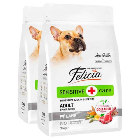 Felicia Hypoallergenic Düşük Tahıllı Kuzu Etli Küçük Irk Köpek Maması 6Kg ( 3 Kg x 2 ) + Temizlik Mendili