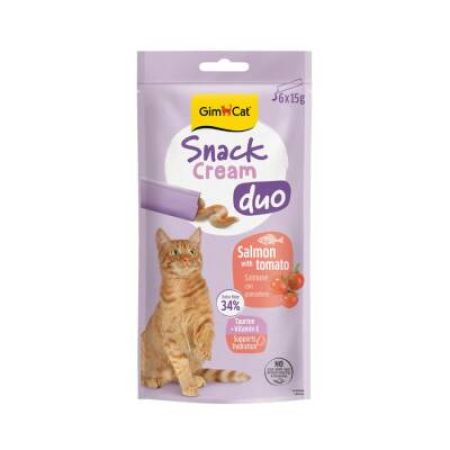 Gimcat Snack Cream Duo Somonlu & Domatesli Kedi Ödülü 6x15gr
