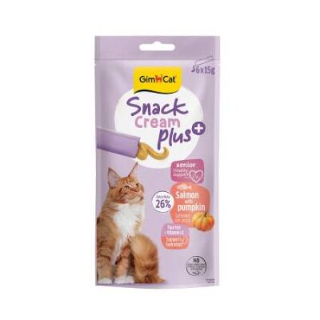 Gimcat Snack Cream Senior Somonlu & Balkabaklı Kedi Ödülü 6x15gr