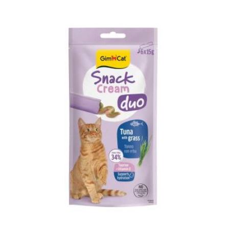 Gimcat Snack Cream Duo Ton Balıklı & Kedi Otlu Kedi Ödülü 6x15g