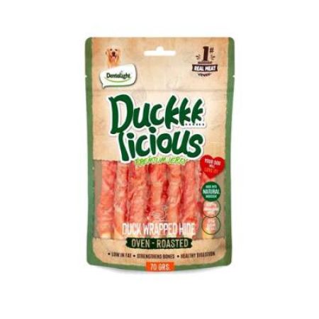 Dentalight Duck Jerky Ördek Etli Deri Sarılı Köpek Ödül Maması 70 Gr