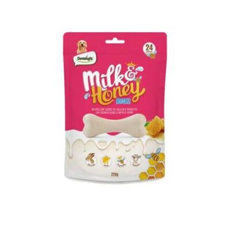 Dentalight Süt ve Ballı Köpek Ödül Kemikleri 220 Gr