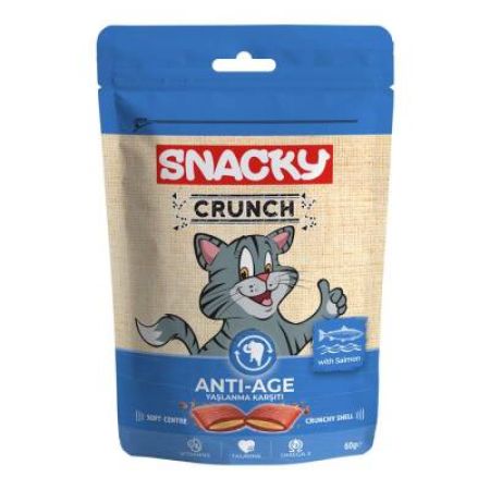 Snacky Crunchy Somonlu Kedi Ödülü Anti-Age 60 gr