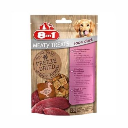 8in1 Meaty Treats Freeze Dried Ördekli Kurutulmuş Tahılsız Köpek Ödülü 50 Gr