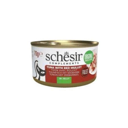 Schesir Jöle İçinde Ton ve Barbun Balıklı Yetişkin Kedi Konservesi 70 gr