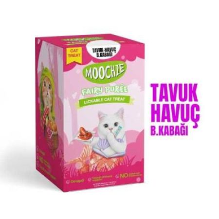 Moochie Creamy Tavuk Havuç ve Balkabaklı Sıvı Krema Kedi Ödülü 30x15 gr