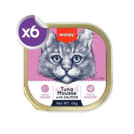 Wanpy Alutray Ton Balıklı ve Somonlu Pate Yetişkin Kedi Konservesi 6x40 gr