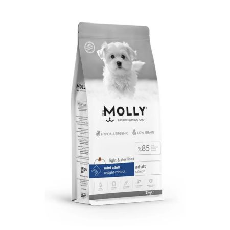 Molly Hipoalerjenik Düşük Tahıllı Somonlu Küçük Irk Kısırlaştırılmış Köpek Maması 2 kg