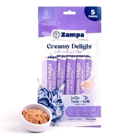 Zampa Creamy Delight Ton Balıklı ve Krilli Kedi Krema Ödül Maması 16 Gr x 5