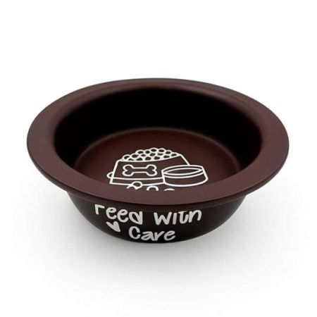 Sampaws Kedi ve Köpek Mama ve Su Kabı Kahverengi 520 ML