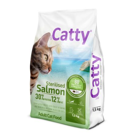 Catty Somonlu Kısırlaştırılmış Yetişkin Kedi Maması 1,5 kg