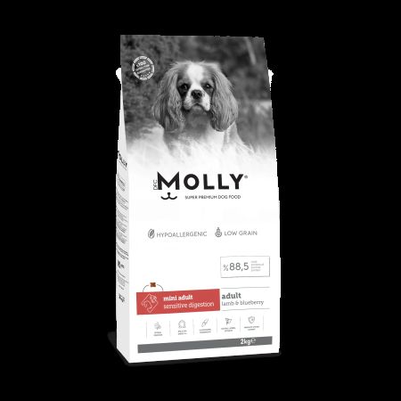 Molly Hipoalerjenik Düşük Tahıllı Kuzulu ve Yaban Mersinli Küçük Irk Yetişkin Köpek Maması 2 kg