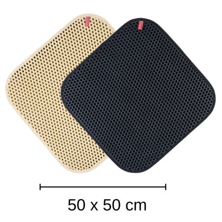 Pugalo CleanPaw Premium Elekli Çift Katmanlı Siyah/Bej Kedi Kumu Paspası 50x50 cm
