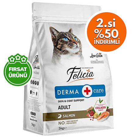 Felicia Hypoallergenic Düşük Tahıllı Somonlu Kedi Maması 5 Kg x 2 Adet (Toplam: 10 Kg)