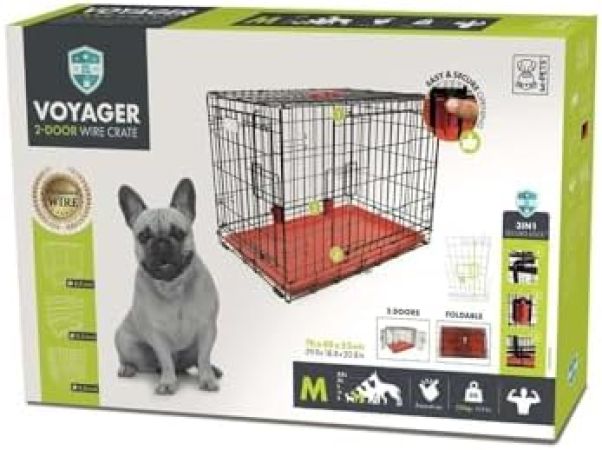 M-Pets Voyager Köpek Kafesi 2 Kapılı Medium Kırmızı 76X48X53CM