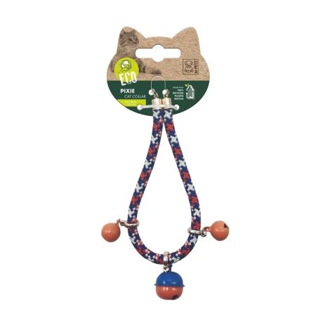 M-Pets Pixie Kedi Boyun Zilli Tasması 0,6x30cm (Mavi-Kırmızı)