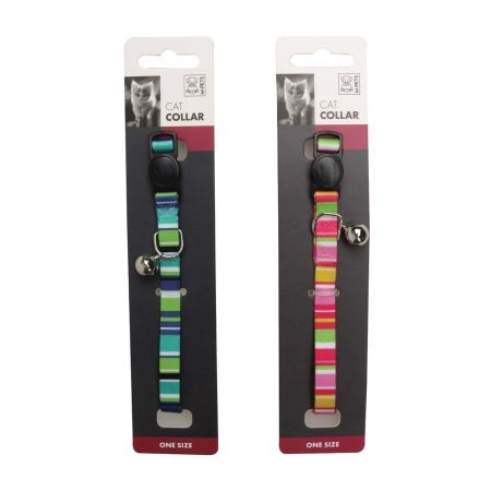 M-Pets Stripes Zilli Kedi Boyun Tasması 20-30cm (Karışık Renkli)