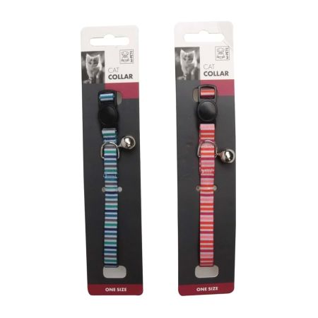 M-Pets Lines Zilli Kedi Boyun Tasması 20,3-30,5cm (Karışık Renkli)