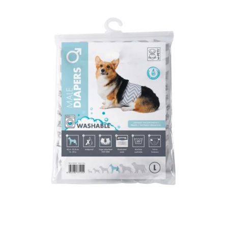 M-Pets Erkek Köpekler İçin Yıkanabilir Külot Bez 40,6-50,8cm [L]
