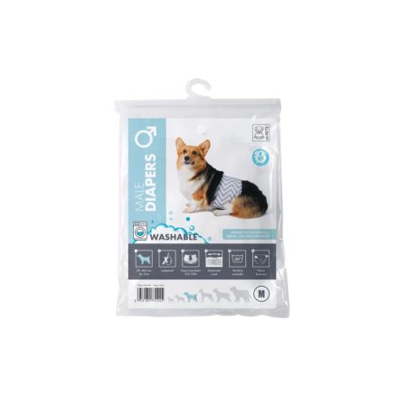 M-Pets Erkek Köpekler İçin Yıkanabilir Külot Bez 33-40,6cm [M]