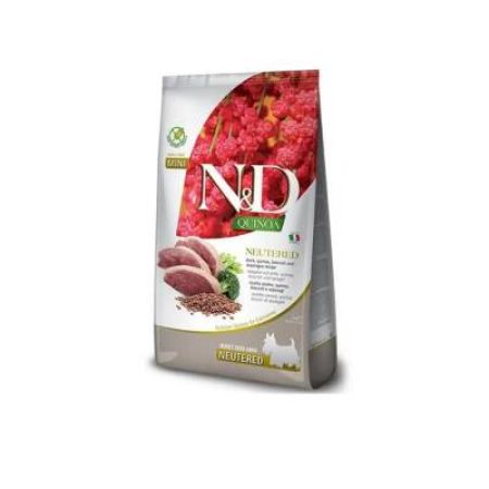 N&D Quinoa Tahılsız Ördek, Brokoli & Kuşkonmaz Kısırlaştırılmış Yetişkin Mini Köpek Maması 2,5 Kg