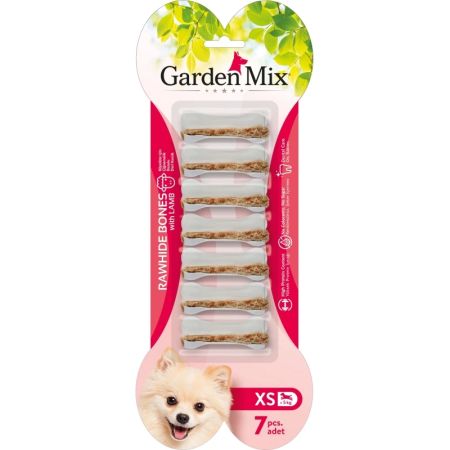 Garden Mix Kuzulu Deri Kemik Köpek Ödülü 140gr (7'li) [XS]