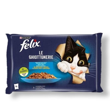 Felix Somonlu ve Ton Balıklı Pouch Yetişkin Kedi Yaş Maması 4 x 85 gr