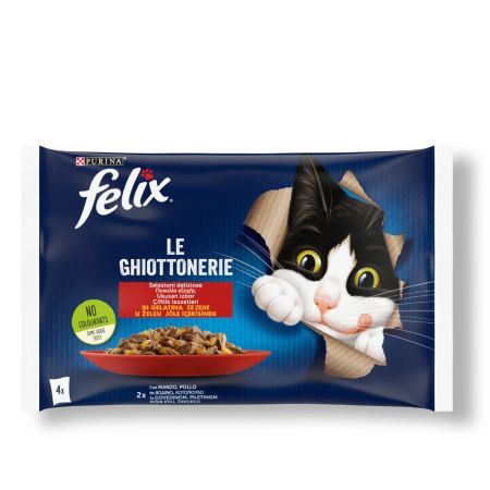 Felix Sığır Etli ve Tavuklu Pouch Yetişkin Kedi Yaş Maması 4 x 85 gr
