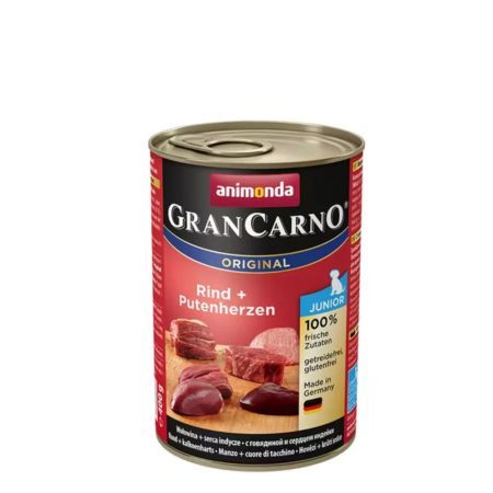 Animonda GranCarno Sığır Etli ve Hindi Yürekli Yavru Köpek Konservesi 400 gr