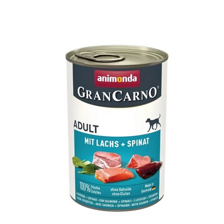 Animonda GranCarno Sığır Etli Ispanaklı ve Somonlu Yetişkin Köpek Konservesi 400gr