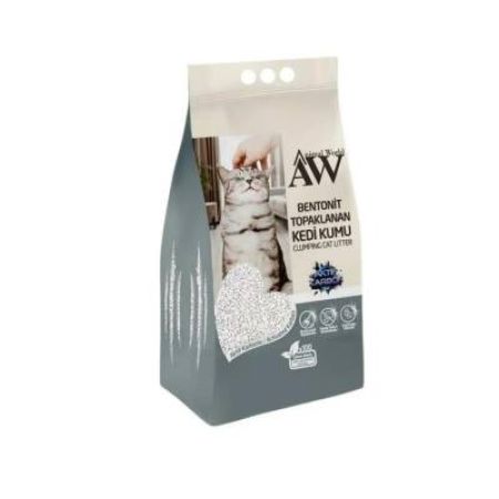 Animal World Aktif Karbonlu Topaklanan Bentonit Kedi Kumu 10 LT