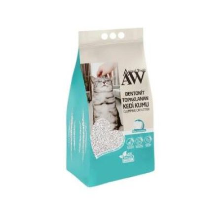 Animal World Beyaz Sabun Kokulu Extra Güçlü Topaklanan Bentonit Kedi Kumu 10 LT