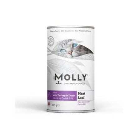 Molly Parça Hindi ve Ördek Etli Ezme Yetişkin Kedi Konservesi 395 Gr
