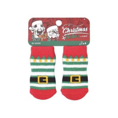 M-PETS Chrıstmas Elf Kaymaz Tabanlı Çorap 4lü
