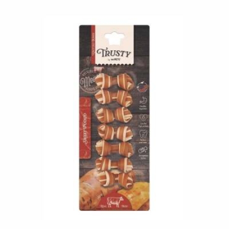 M-Pets Trusty Biftekli ve Tatlı Patatesli Düğüm Köpek Ödül Kemiği 140 gr 6,5 cm 7'li